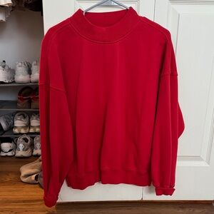 Red women’s mock neck  Sweatshirt - Classic Pullover